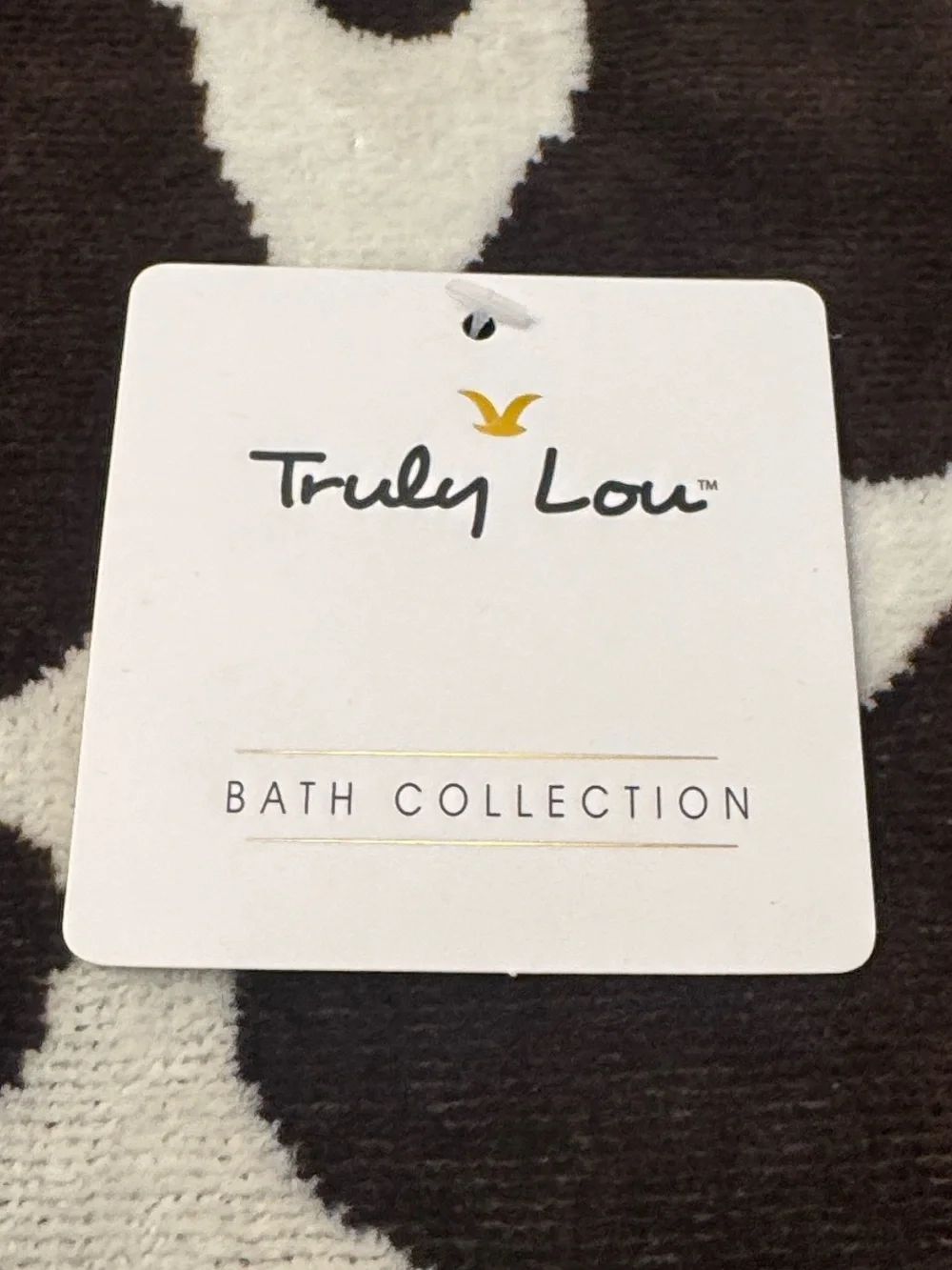 3pc TRULY LOU Bath Towel Set - Cotton Velour - Cow Print -Hot Fudge-Br/OffWhite